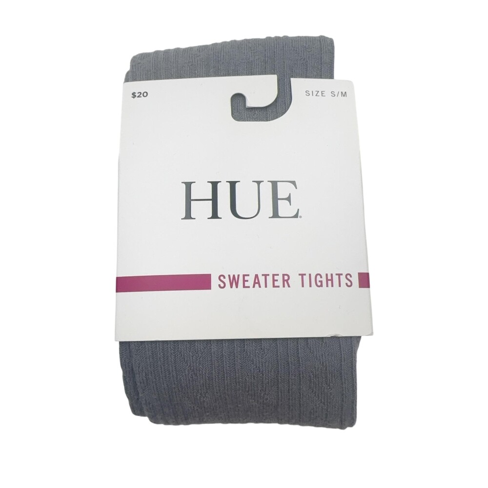 HUE Womens Cable Sweater Leggings S / M Gray Cotton Blend